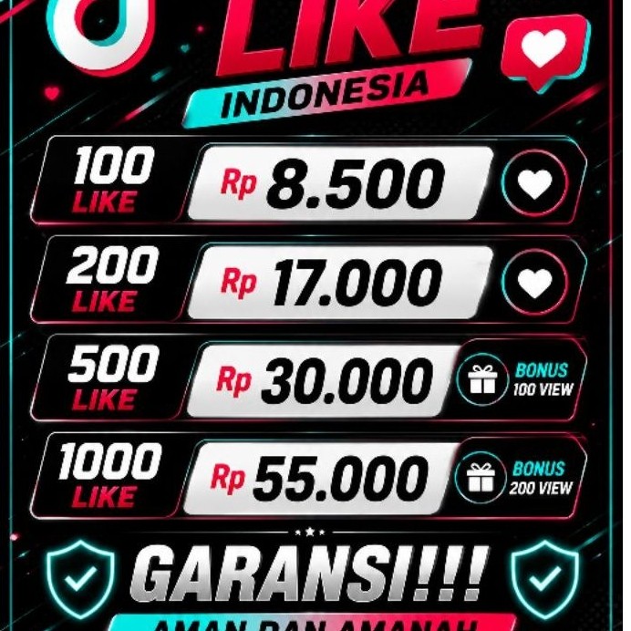 LIKE TIKTOK INDONESIA GARANSI