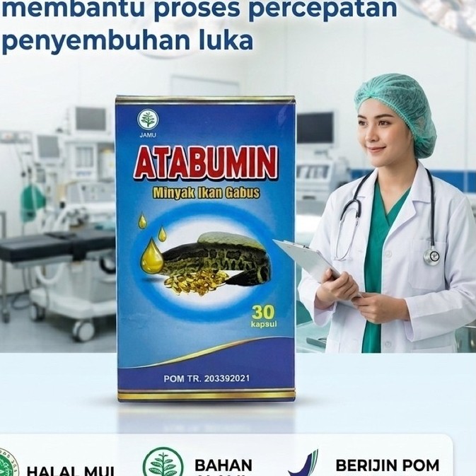 Atabumin 30 Kapsul Ekstrak Minyak Ikan Gabus Membantu Kesehatan Tubuh Albumin