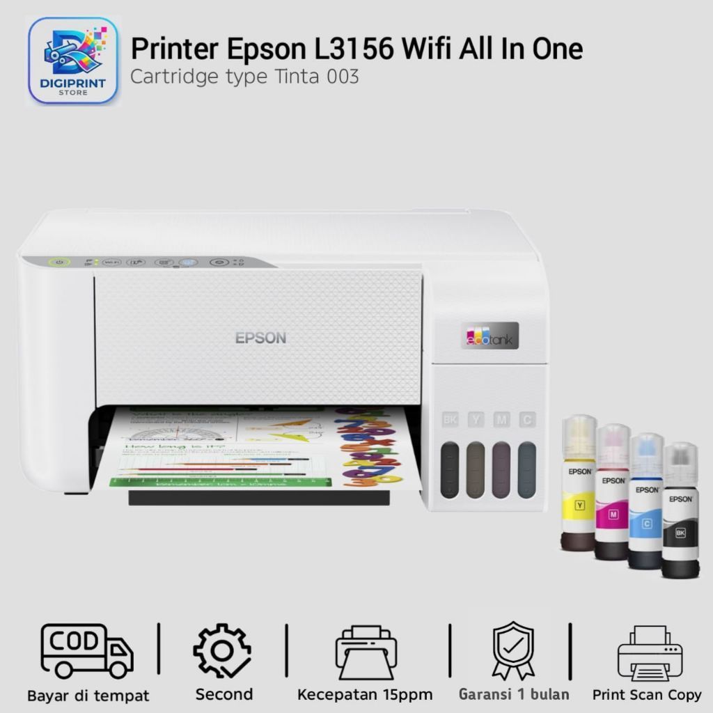 Printer Epson L3156 Wifi Second Print Scan Copy