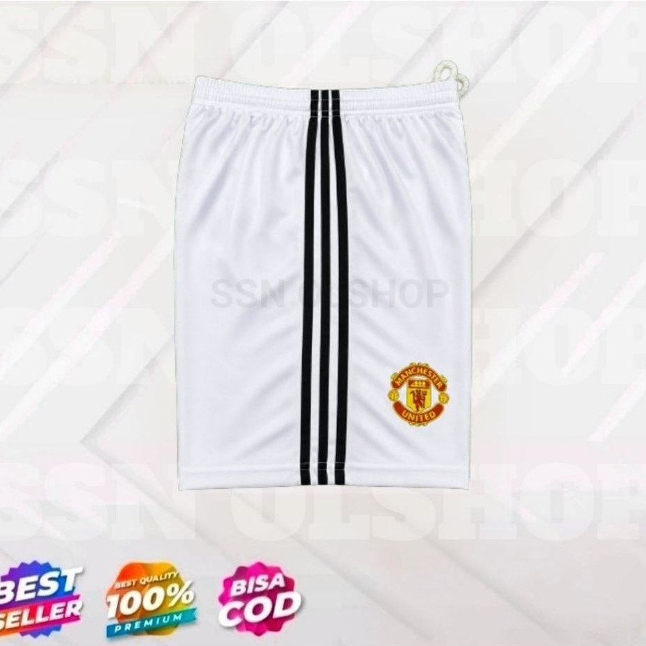 celana bola mu manchester united terbaru 2025 (putih) away kolor bola mu manchester united terbaru a
