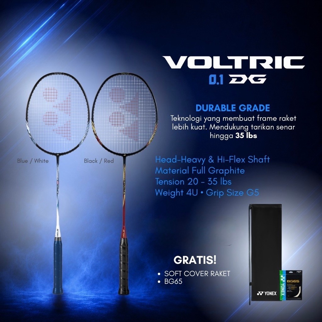 Raket Badminton Yonex Voltric 0.1 DG / Racket Bulutangkis Yonex Voltric 0.1DG 35LBS Original