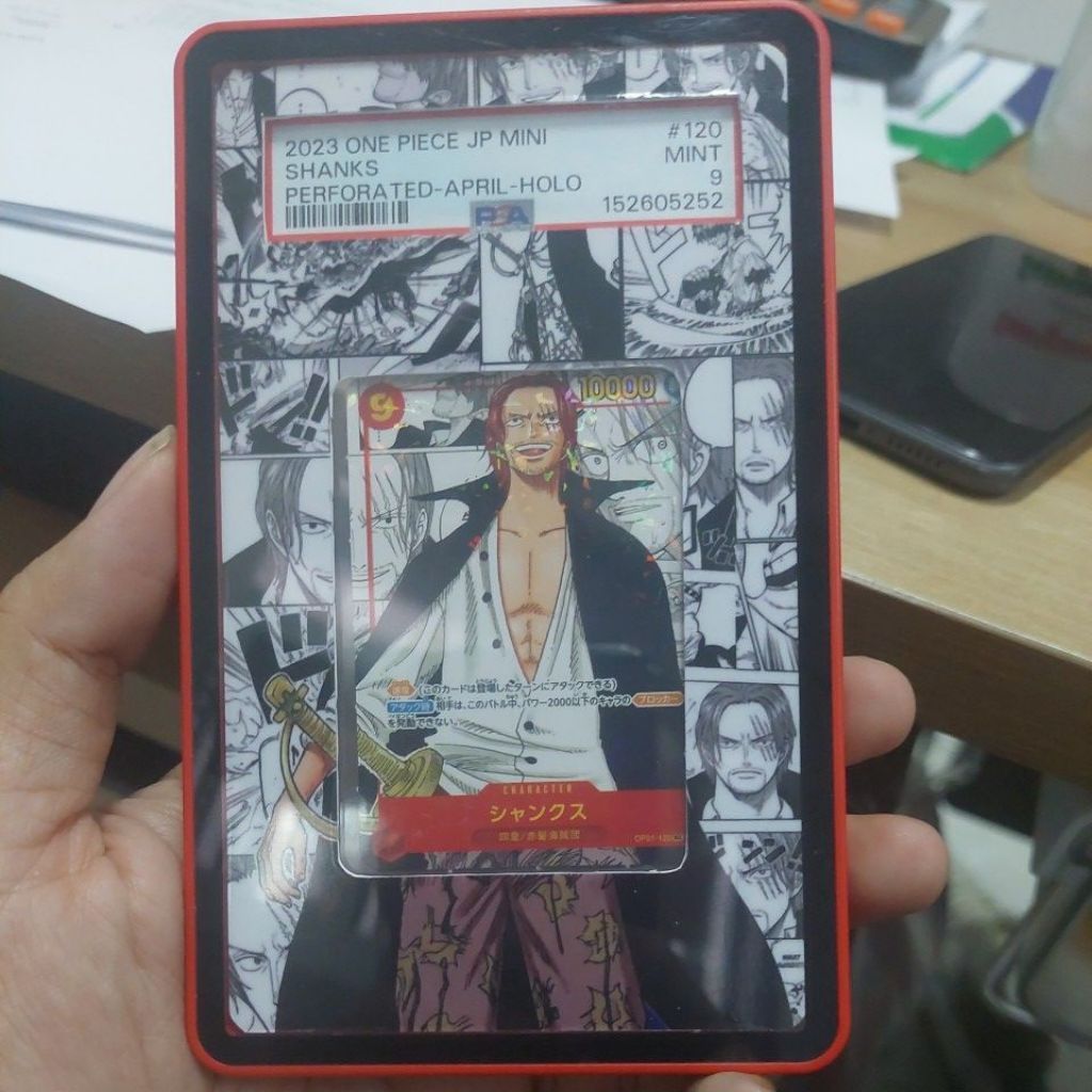 One Piece Shanks Manga Kartu Mini Saikyo Jump PSA 9
