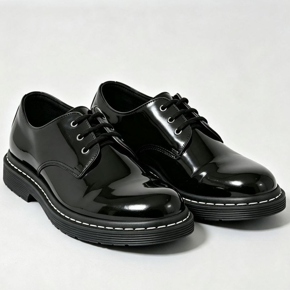 Sepatu Formal Pria Hitam Model Low Boots 3 Hole Desain Elegan