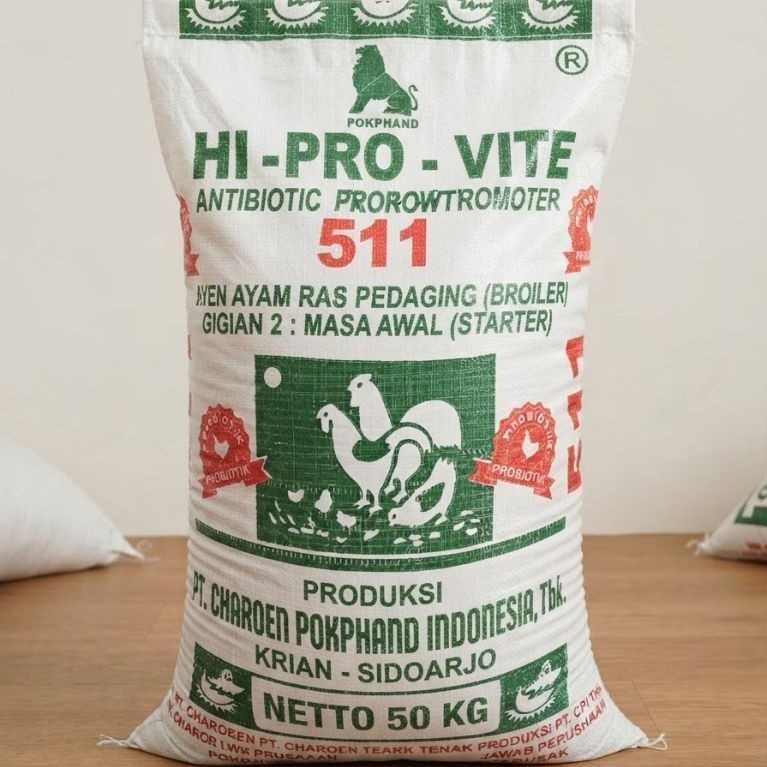 Vur Pakan Ayam Hi Pro Vite 511 Repack 1kg - Voer 511 Original Charoen Pokphand 1 Kg