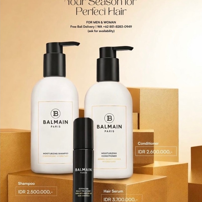 BALMAIN PARIS Haircare Shampoo / Conditioner 300ml & Hair Serum 50ml - Original