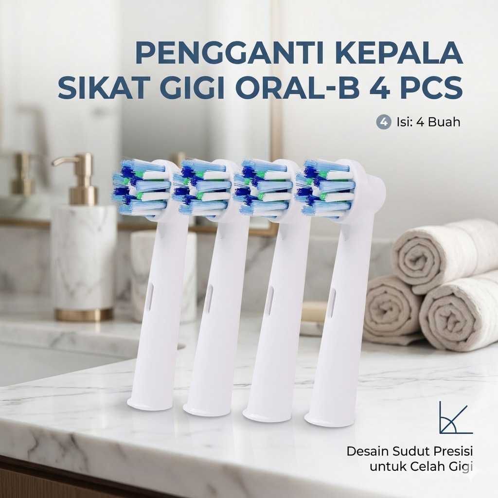 Pengganti kepala sikat gigi elektrik Oral-B 4 PCS, Kepala Sikat Gigi elektrik 4 PCS