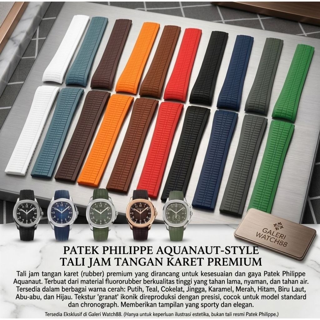 Tali Rubber Silikon Jam tangan Patek Phillipe Aquanut 20mm