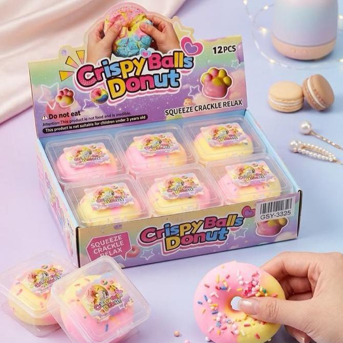 Donut Wax Squishy Crispy Balls Crispy Squishy Squeeze Fidget Toy