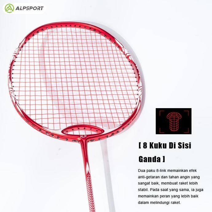 KangjajangbadmintonALP ZHANYU T800 4U Power Lock Tech Raket Ofensif Ringan Profesional Lahir untuk M