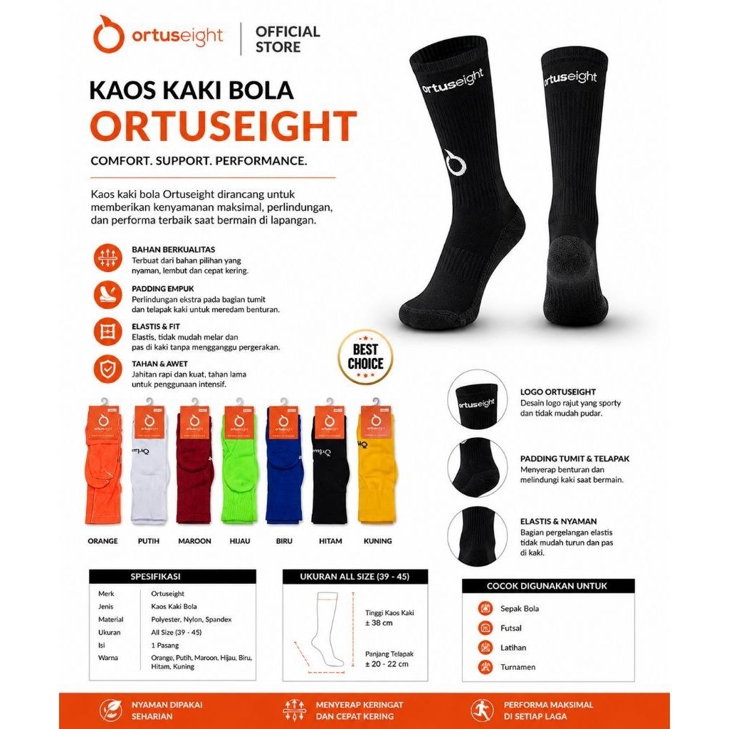 Kaos Kaki Bola Ortuseight / Kaos Kaki Bola Ortuseight (Perpasang)