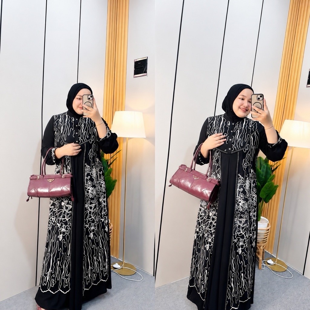ALMAHYRA- Gamis Qory’s Super Premium Quality 027 Natasya Full puring Payet Dress Kekinian Terbaru te