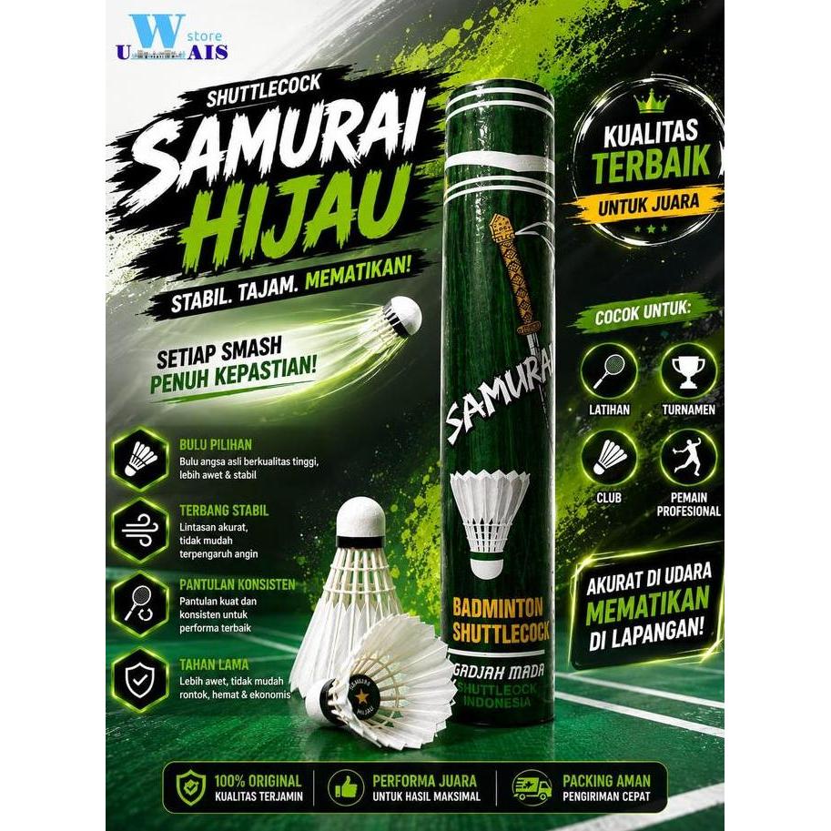 Shuttlecock /kok Samurai HIJAU / kock Bulutangkis / kok Badminton