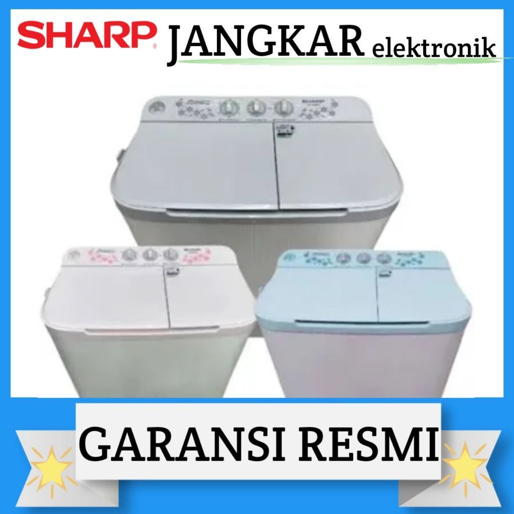 MESIN CUCI SHARP 2TABUNG 8KG ES-T90MW-BK/SHARP MESIN CUCI 2TABUNG 8KG ES-T90MW-BK GARANSI RESMI