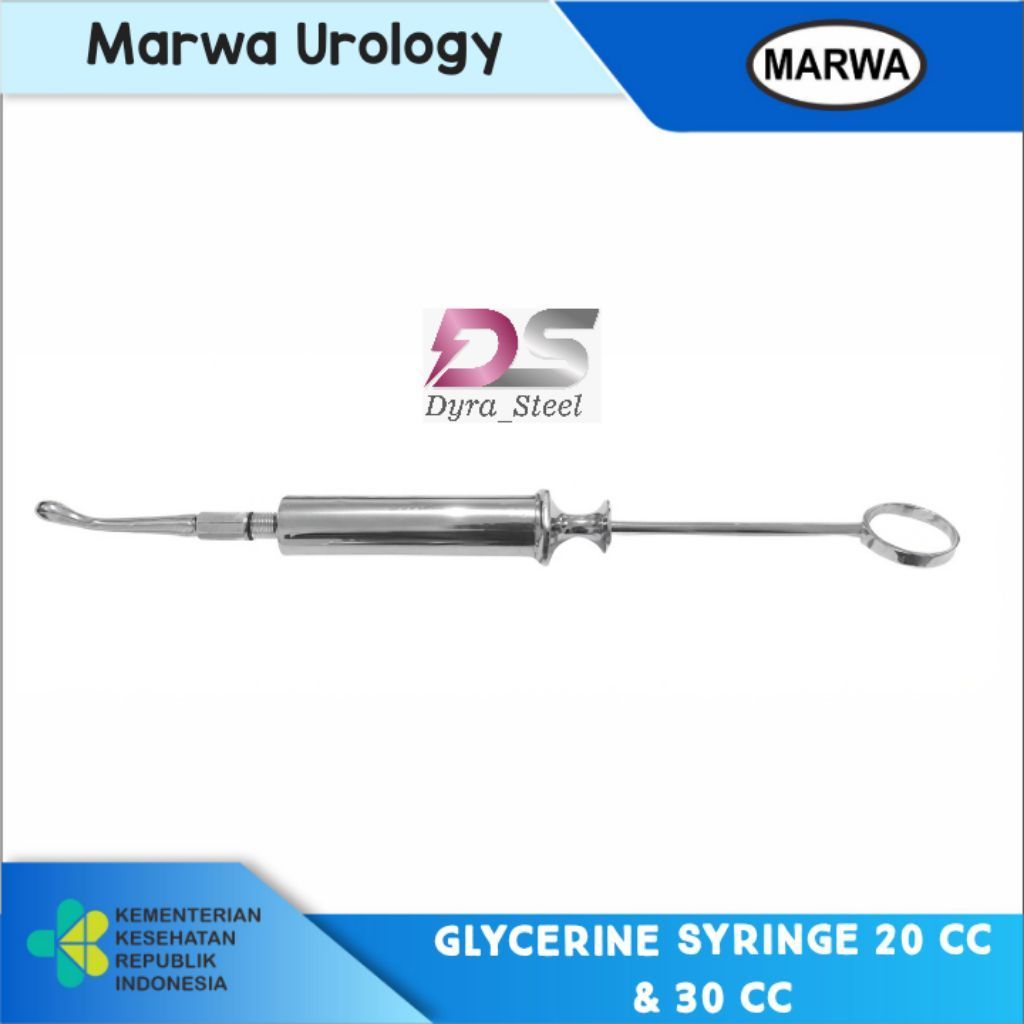 Glycerine Syringe Spuit 20 cc 30 cc / Gliserin Syringe 20 cc 30 cc MARWA Stainless Steel