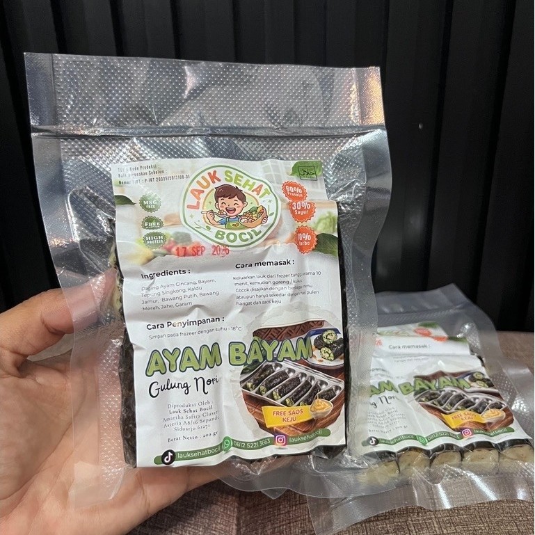 Frozen Food Homemade Ayam Bayam Gulung Nori