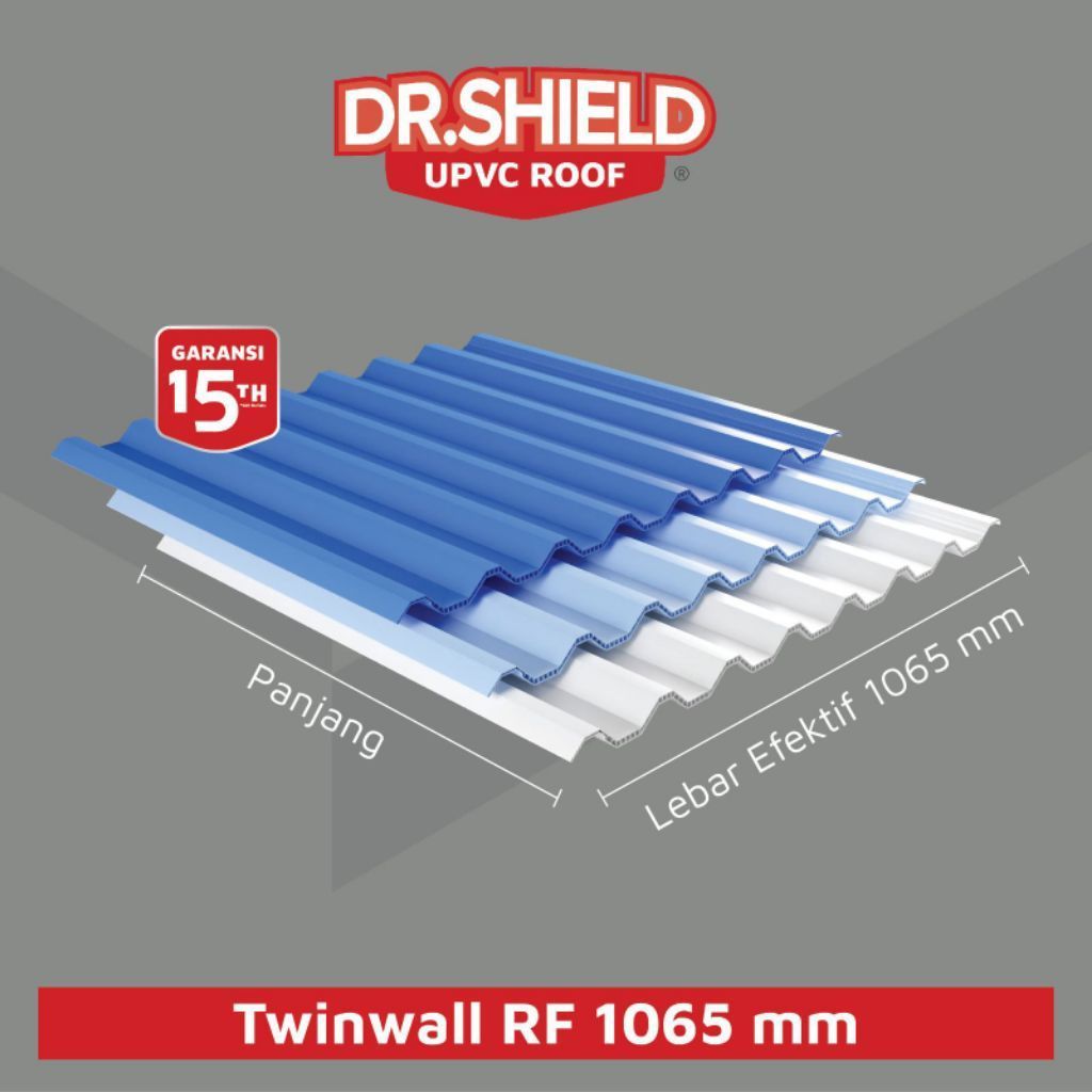 Atap Upvc Dr Shield RF 1065 Twinwall (Double layer)