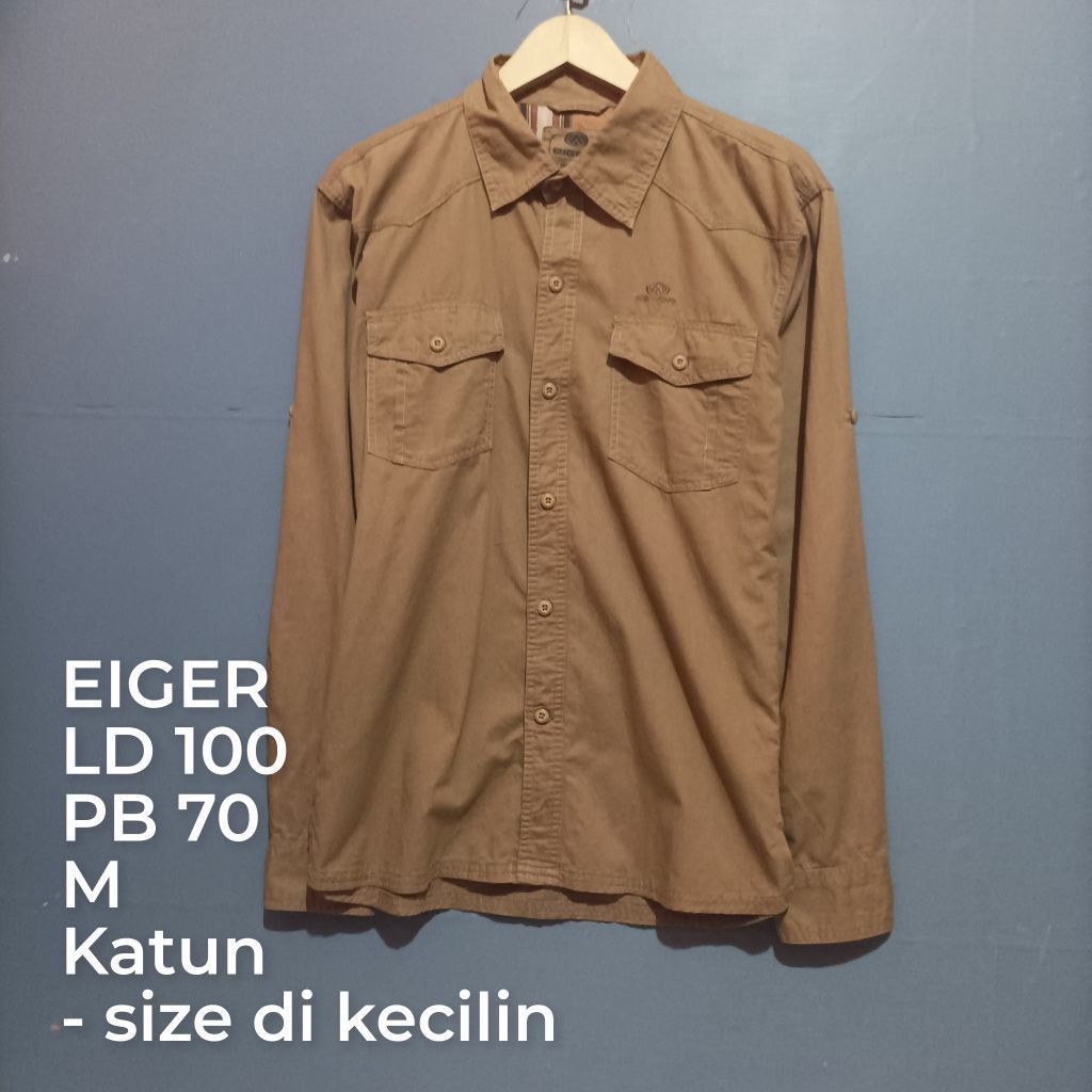 Kemeja Eiger Second Lengan Panjang Size M Bekas Pakai