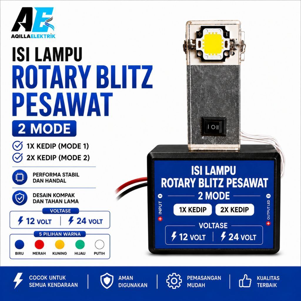 isi lampu rotary 2mode 4 led hpl 12-24volt