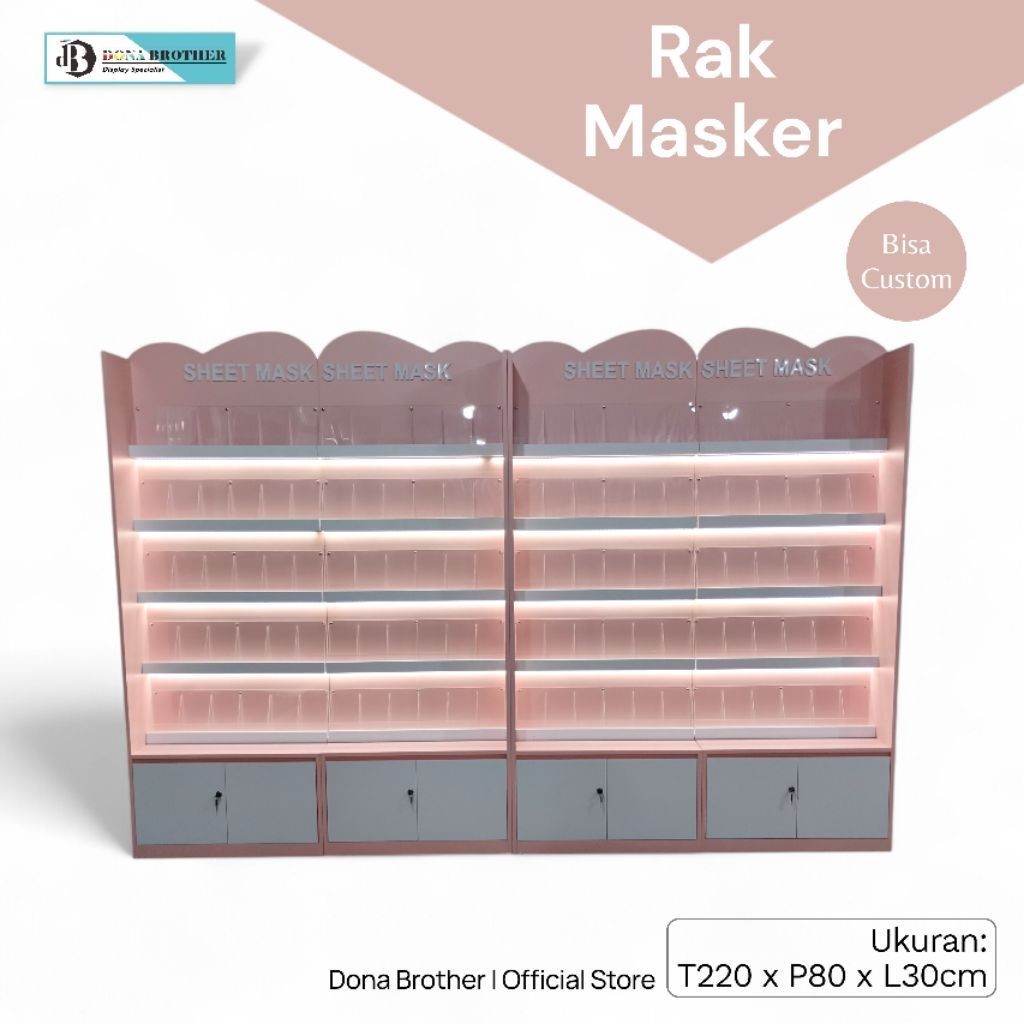 Rak masker, rak jualan masker kosmetik, rak display sheet mask