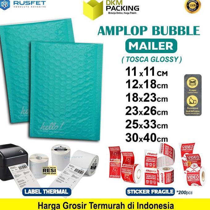 ORI AMPLOP BUBBLE WRAP TOSCA RUSFET BUBBLE BAG MAILER PREMIUM TERMURAH