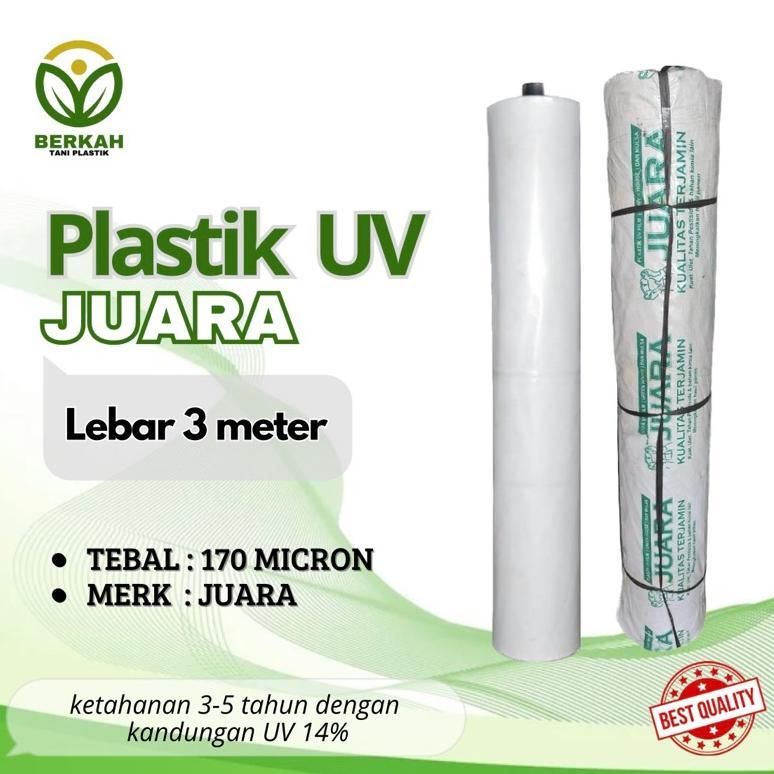 1 ROLL (125 METER) PLASTIK UV LEBAR 3 METER, KETEBALAN 170 MICRON. Diskon