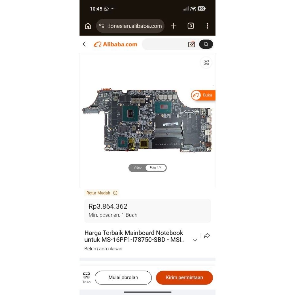 MSI Laptop Motherboard i7-8750H GTX1070 8GB 2 active slots SSD M.2 NVMe