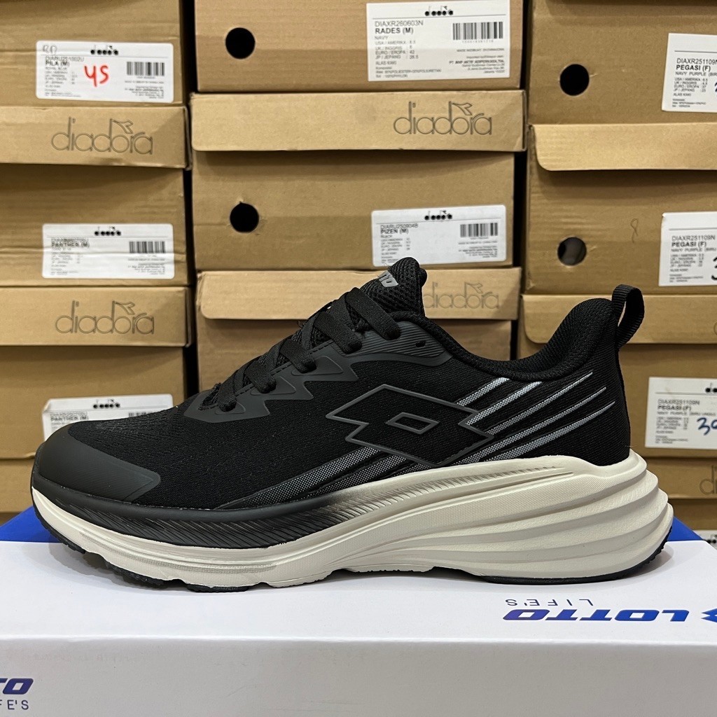 Sepatu Lotto Flynn Running Shoes Original - Black