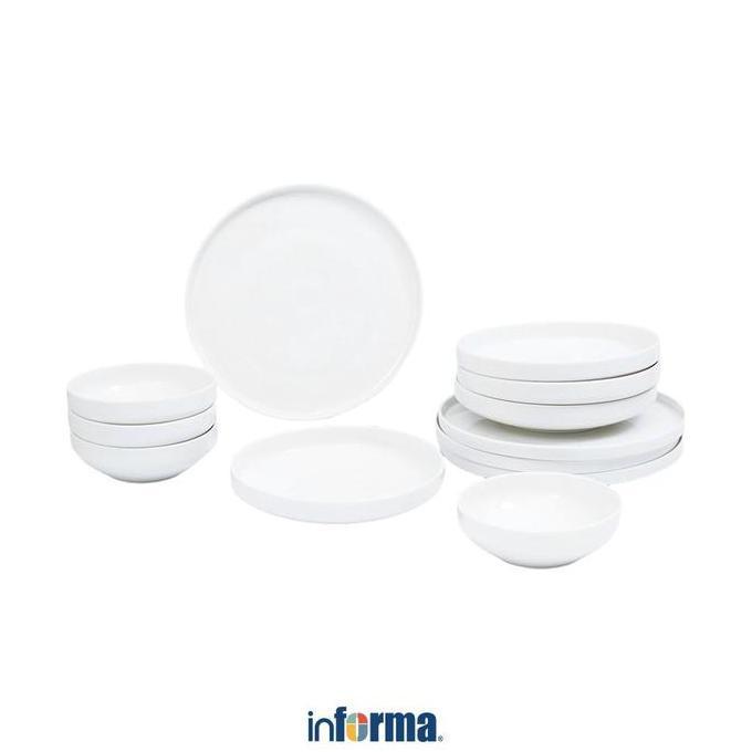 Informa Appetite Gorin Set 12 Pcs Perlengkapan Makan - Putih Dining Set Tableware Alat Makan Dinner 