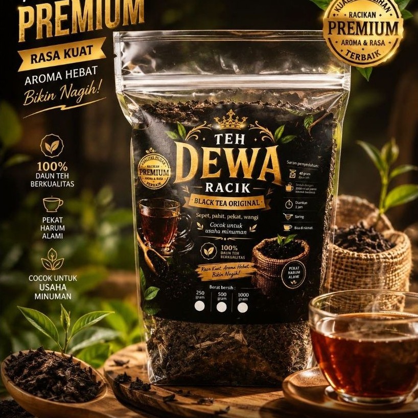 Teh cap Dewa teh racikan buat usaha minuman es teh