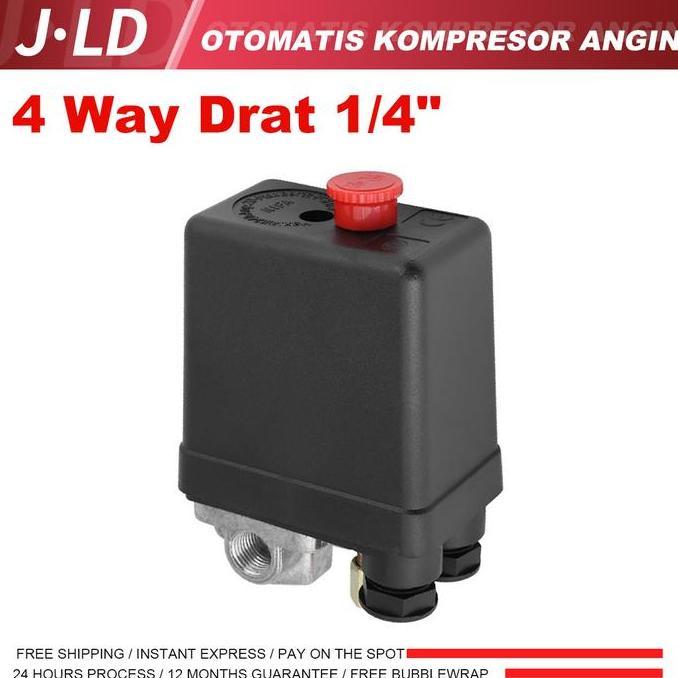Jld Otomatis Kompresor Angin 4 Lubang 1/4" Automatic Pressure Switch Compressor