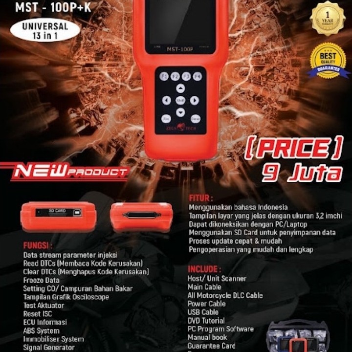 JUAL MURAH AUTO SCANNER MST 100P ZEUS PLUS REMAP (SEMUA JENIS MOTOR) Stok Terakhir