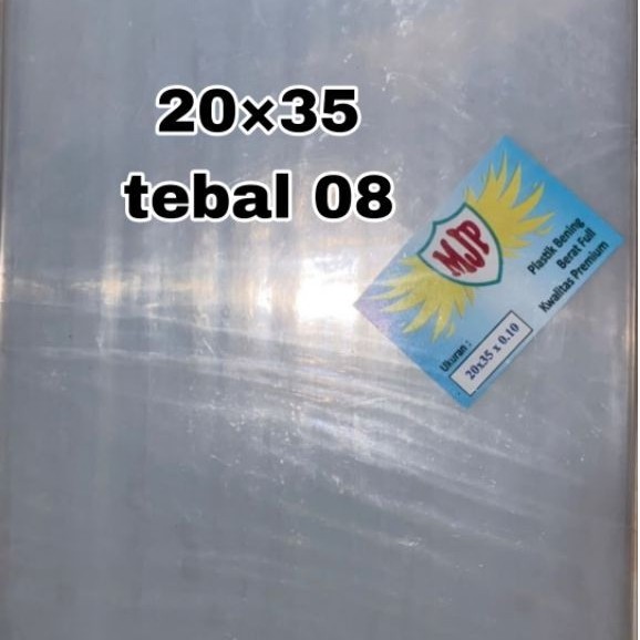 plastik pp bening 0,8 dan 0,10 ukuran 18 × 30,20×30, 20×35