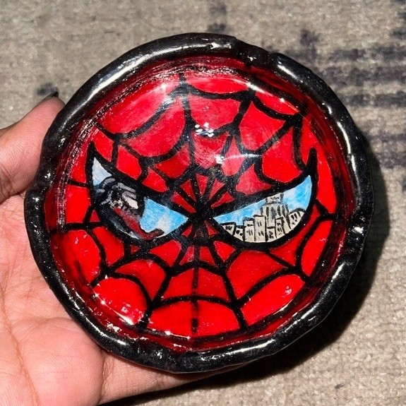 Paket Asbak & Case Korek Spider-Man | Handmade Clay Custom