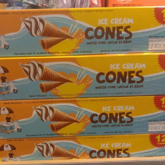 Aladdin natural ice cream cone isi 10 wafer cone es krim