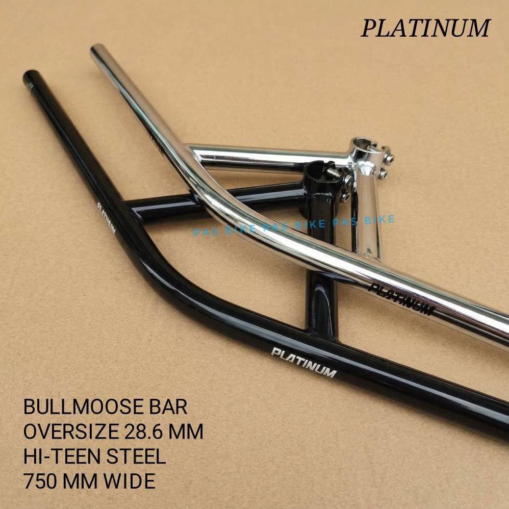 Setang Bullmoose Bar Os Platinum Hi-Ten Steel sepeda