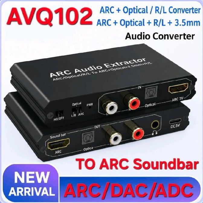 AVPRO AVQ102 HDMI ARC AUDIO EXTRACTOR / OPTICAL / ANALOG TO HDMI ARC SPEAKER / SPDIF OPTICAL / RCA /