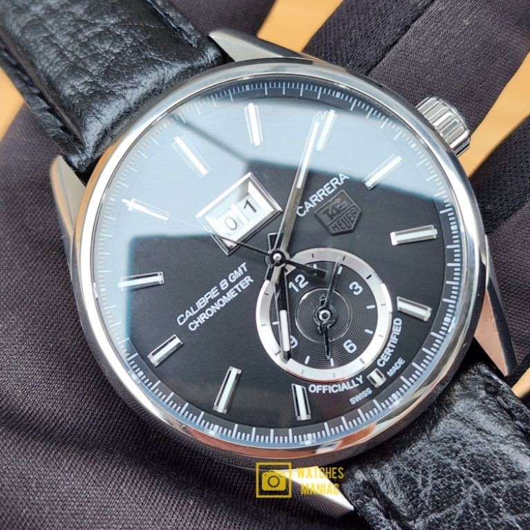 Jam Tangan Luxury Original Taq Heyer Carrera GMT Chronometer Automatic Swiss Made