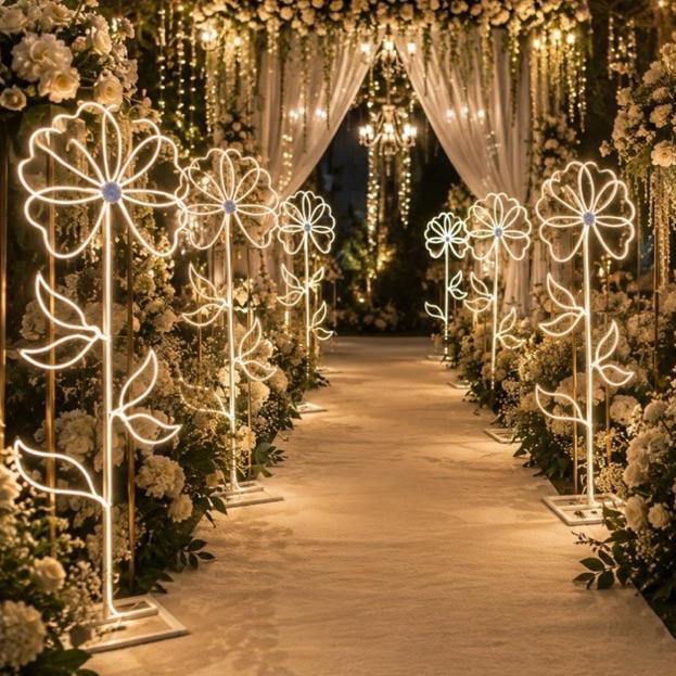 NEW Lampu Bunga LED Dekorasi Wedding | Lampu Hias Jalan Pelaminan Pernikahan | Lampu Aisle Wedding E
