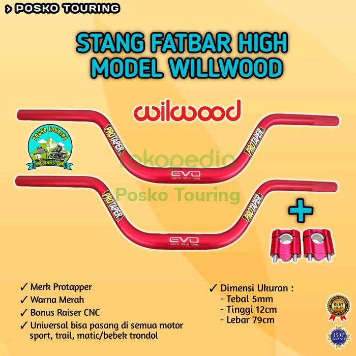 Stang Fatbar Tinggi Model Willwood Stang Fatbar Touring - Merah