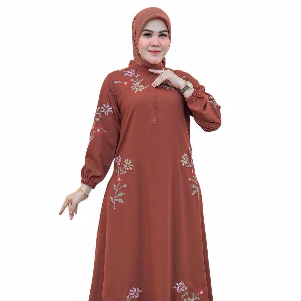 Promo Dkhayru - Gamis Arraya Motif Bordir Abaya Arraya Gamis Bordir Busui Gamis Wanita