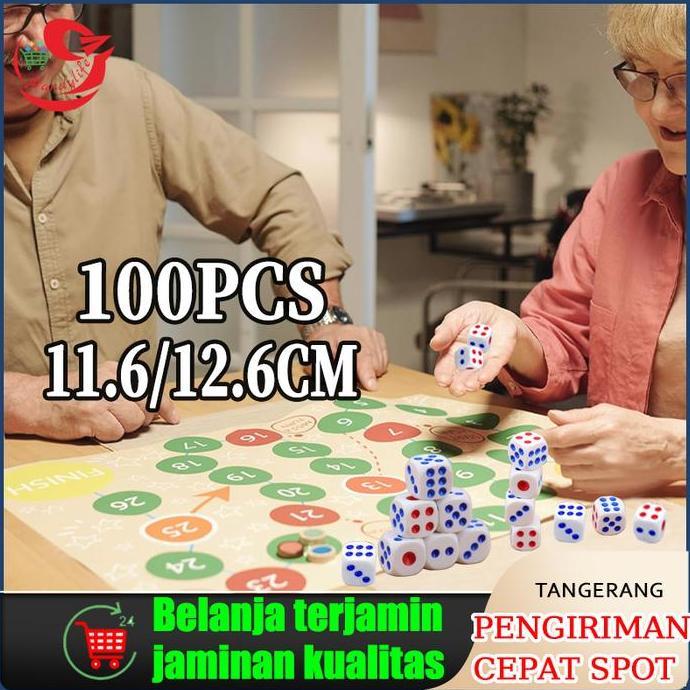 ARDHUW 100PCS Dadu Dice Angka Biji Dadu Permainan Dadu Mainan Dadu kocok
