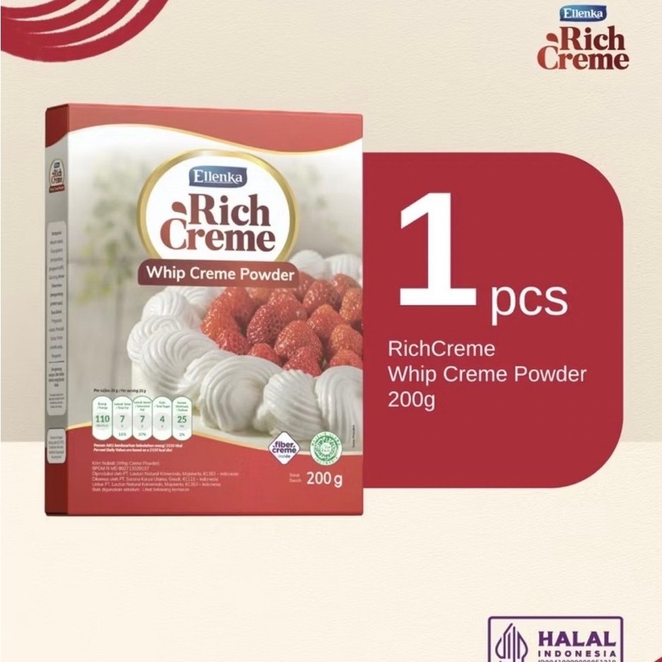 Ellenka Rich Creme Whip Cream Powder 200g - Whip Cream Bubuk / Whipped Cream Bubuk
