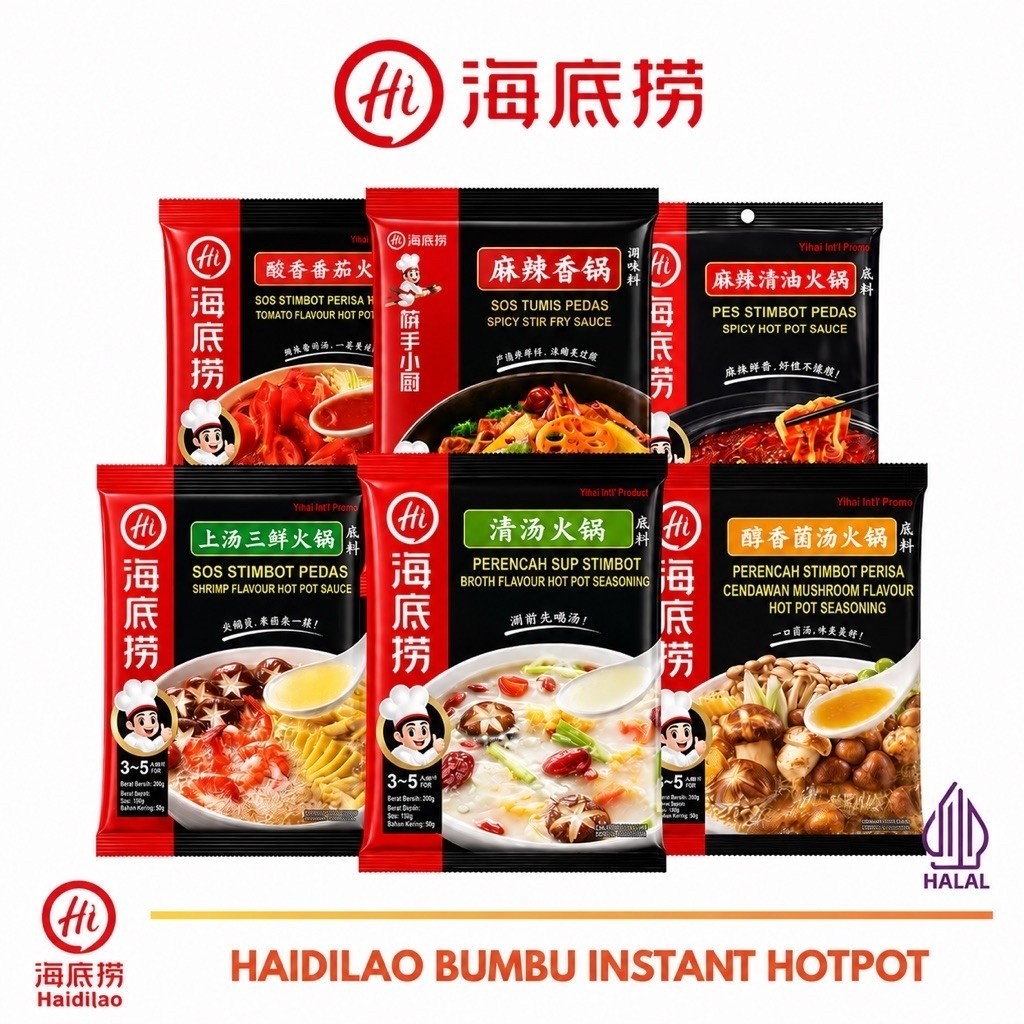 Haidilao Instant Hotpot Halal Soup Haidilao Halal Kuah Shabu Kaldu Ayam Jamur Malaxianggou Mala Toma