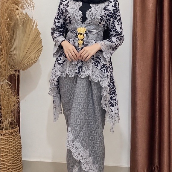 set kamila outer baju pesta kebaya batik viscose