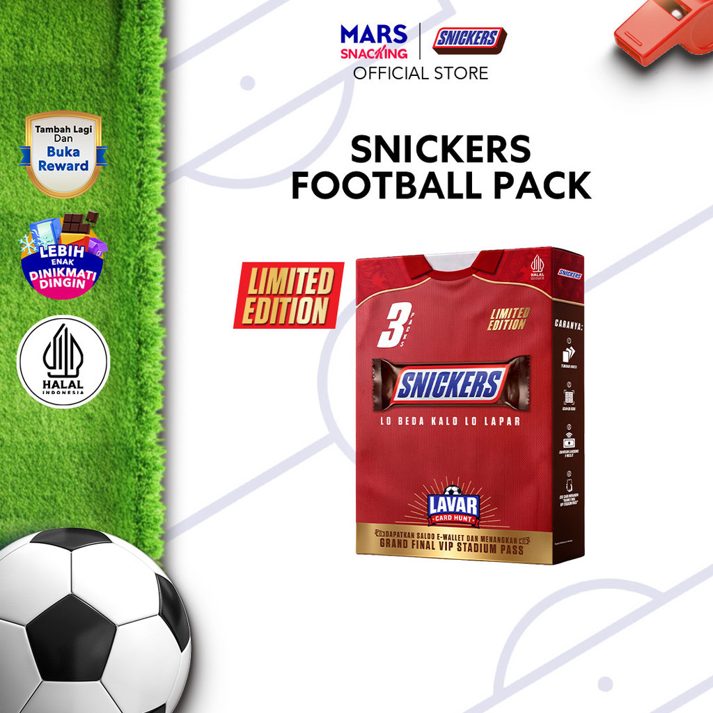 Snickers Football Pack (3x Snickers 35g)