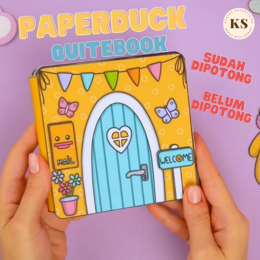 [ ALANA ] Paper Duck House Mainan Kertas Bebek Viral Edukatif Paper Doll Quite Book Sudah Laminasi