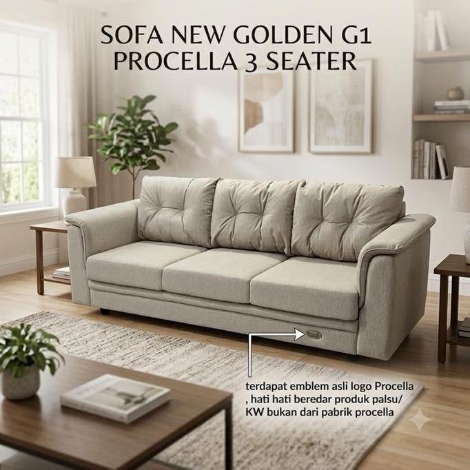 (Masterpiece) Sofa New Golden G1 Procella Sofa Minimalis Kursi Tamu Duduk 2 Sofa Procella duduk 3 So