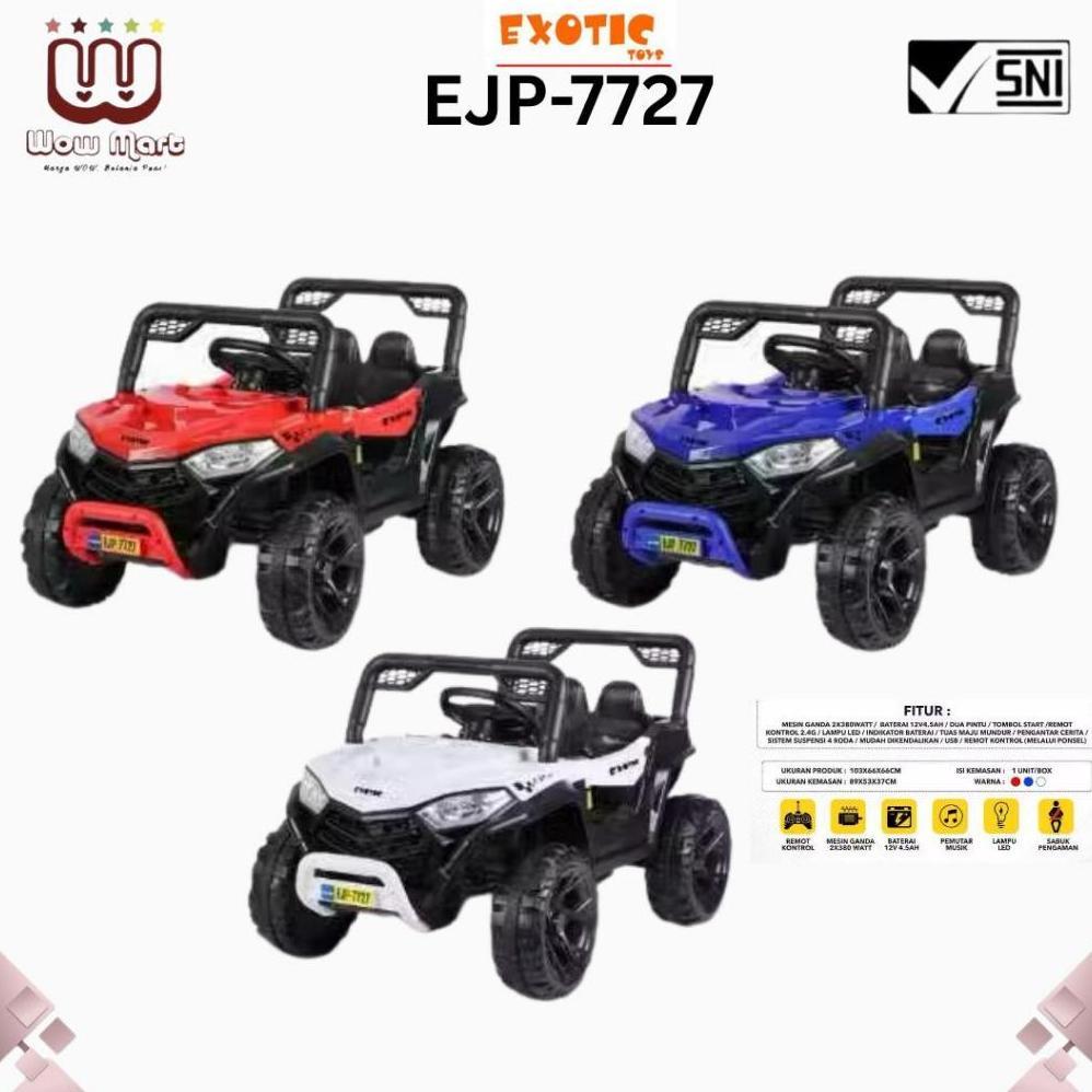 EXOTIC RECHARGEABLE CAR // MAINAN MOBIL AKI ANAK MODEL JEEP LENGKAPI MUSIK// EJP-7727// EJP-7727+ //