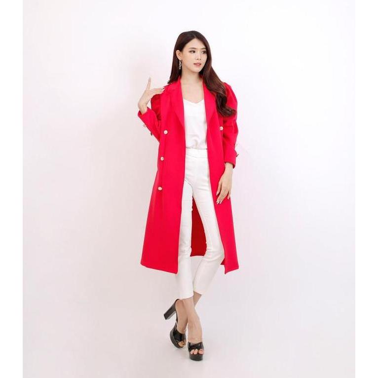 5362 # New Long Coat All Size Bahan Scuba Premium  Polos Blazer Wanita  Casual  Atasan Panjang Kerja