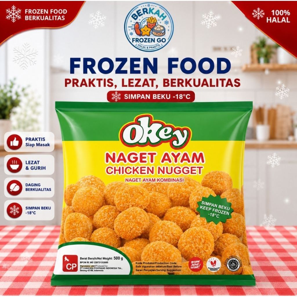 [khusus Medan - Instant/Sameday only] Okey Naget Ayam 500g | Okey Stik Naget Ayam 500g - Chicken Nug